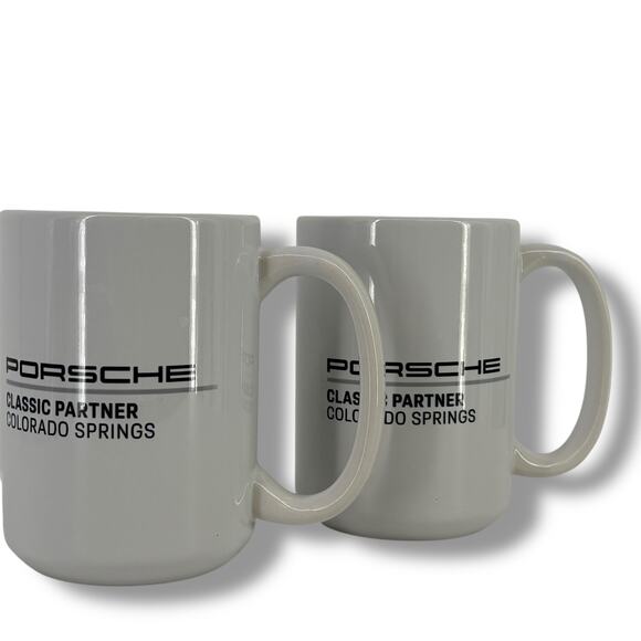 Porsche Colorado Springs Ceramic Mug Set of 2 Classic Partner Car Dealership Cup - Picture 2 of 5